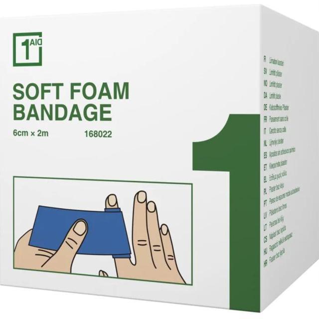 One-Aid Soft Foam Bandage Blå 2 m x 6 cm, 1 st product image