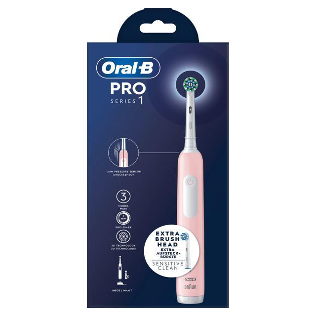 Oral-B Pro Series 1 Rosa Eltandborste 2 Tandborsthuvuden Designed by Braun product image