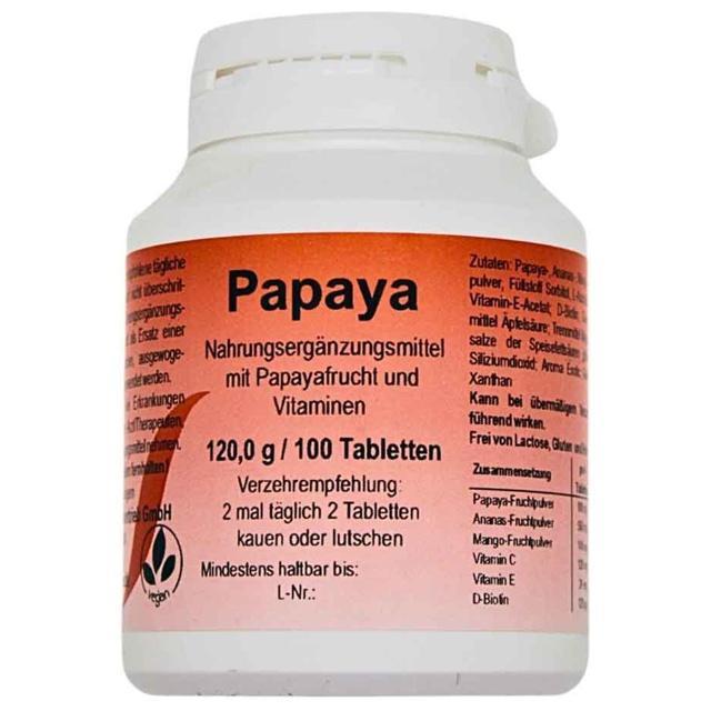 Papaya Kautabletten, 100 St Kautabletten product image