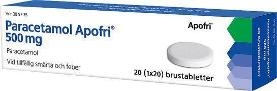Paracetamol Apofri, brustablett 500 mg, 20 st product image