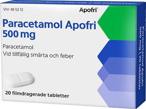 Paracetamol Apofri, filmdragerad tablett 500 mg, 20 st product image