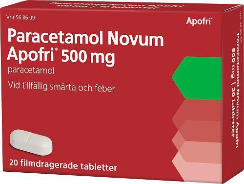 Paracetamol Novum Apofri 500 mg Paracetamol, Filmdragerad tablett, 20 tablett(er) product image
