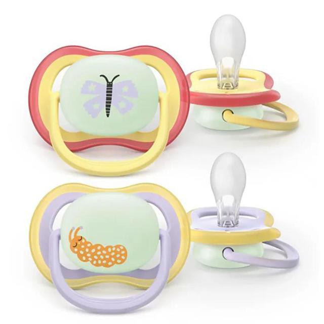 Philips Avent Ultra Air Napp Natt 0-6 mån 2-pack Gul/Lila product image