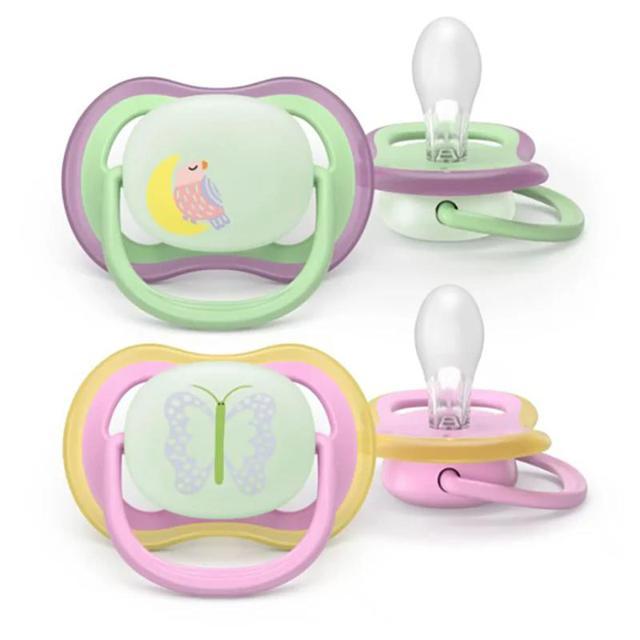 Philips Avent Ultra Air Napp Natt 6-18 mån 2-pack Rosa/Grön product image