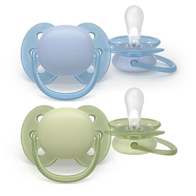 Philips Avent Ultra Soft napp, 0–6 m, 2-pack, Grön/Blå product image