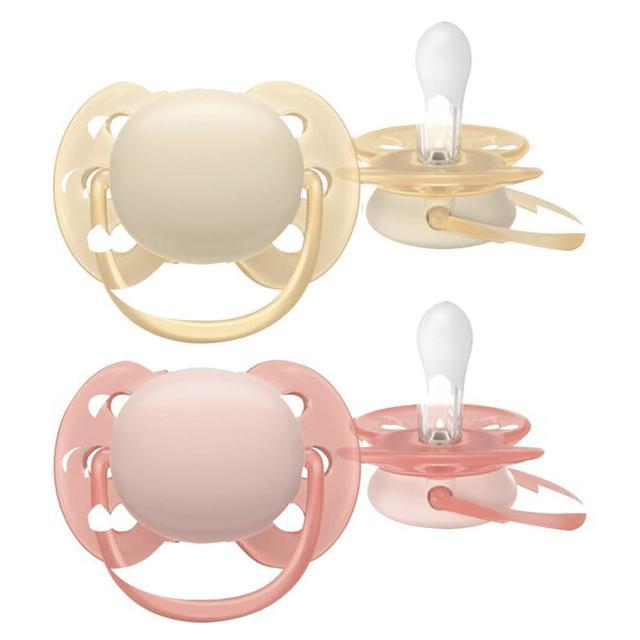 Philips Avent Ultra Soft Napp 0-6 mån 2-pack Gul/Rosa product image