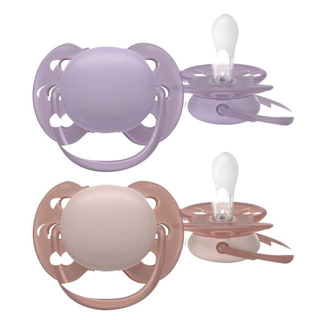 Philips Avent Ultra Soft Napp 6-18 mån 2-pack Lila/Rosa product image