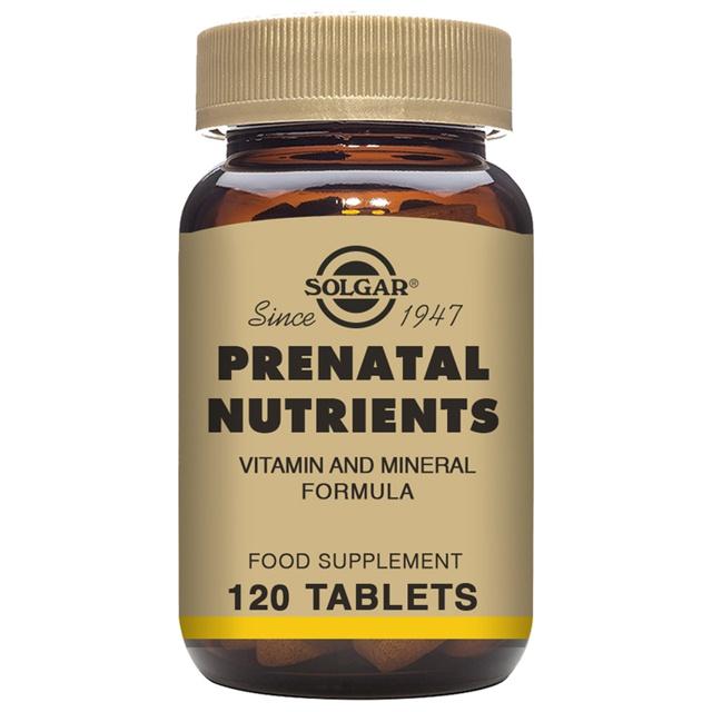 Prenatal Nutrients Solgar – Multivitamin för dig som vill bli gravid är gravid eller ammar 120 tabletter product image