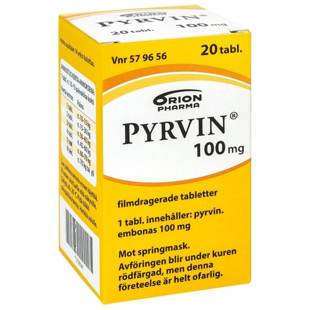 Pyrvin, filmdragerad tablett 100 mg, 20 st product image