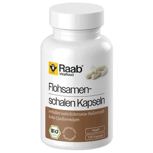 Raab Vitalfood Flohsamenschalen Bio Kapseln, 100 St Kapseln product image