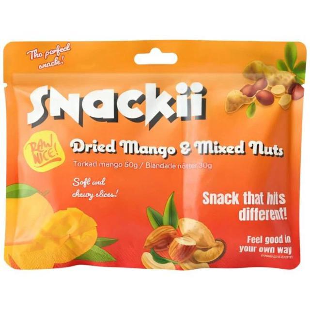 Rawnice Snackii - torkad mango & blandade nötter, 80 g product image