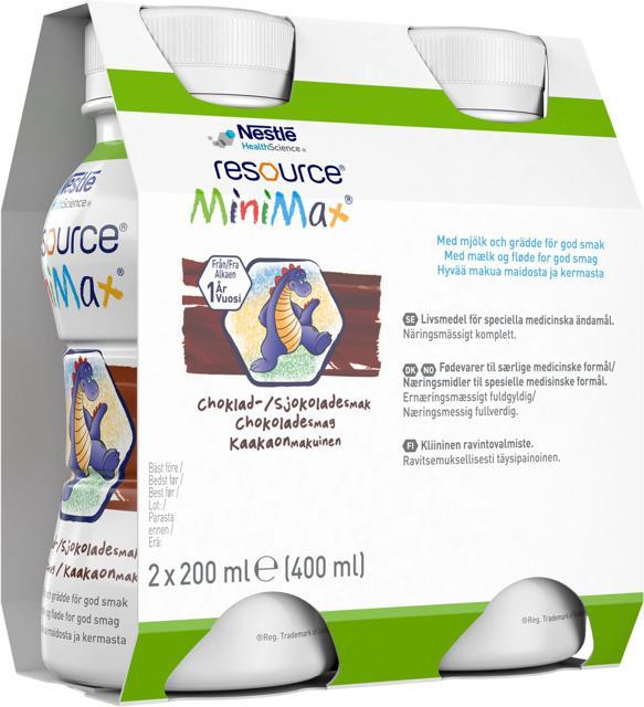 Resource MiniMax, drickfärdigt kosttillägg, choklad, 2 x 200 milliliter product image