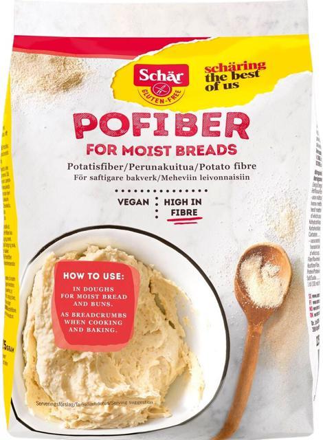 Schär Pofiber, glutenfri, finfördelade torkade fibrer av potatis, matlagn.fibe, 125 gram product image