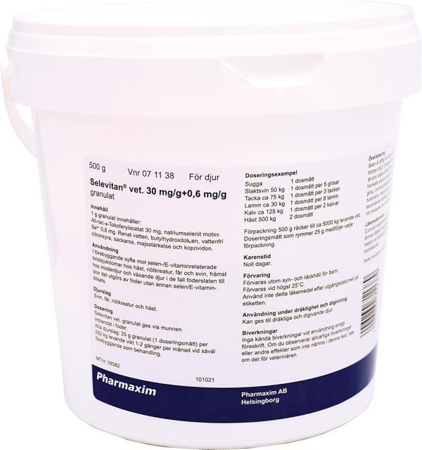 Selevitan Vet Granulat 30 mg/g+0,6 mg/g, 500 g product image