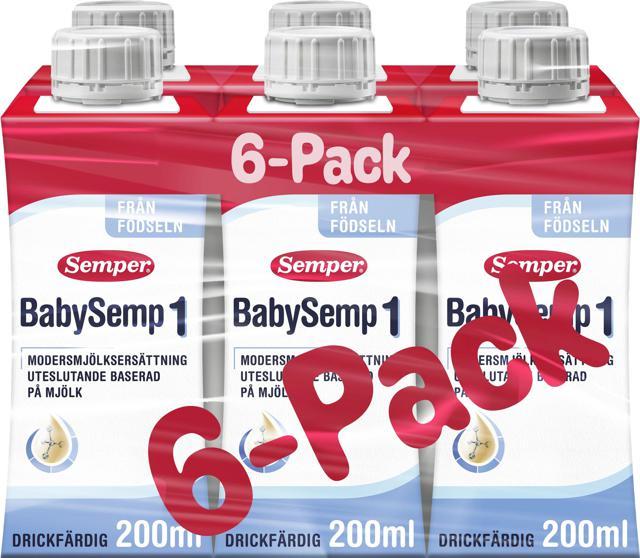 Semper BabySemp 1 Drickfärdig modersmjölksersättning 6x200ml product image