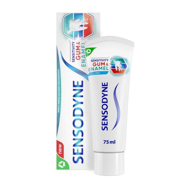 Sensodyne Sensitivity & Gum Enamel trippelverkande tandkräm, 75 ml product image