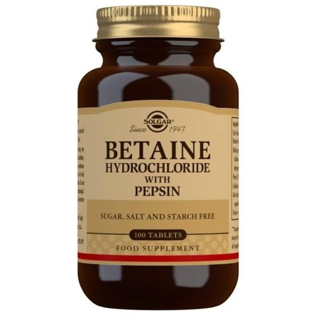 Solgar Betaine Hydrochloride, 100 tabl product image