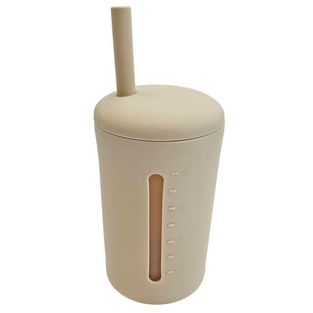 Summerville Organic Mugg med sugrör Silikon 200ml Sandshell product image