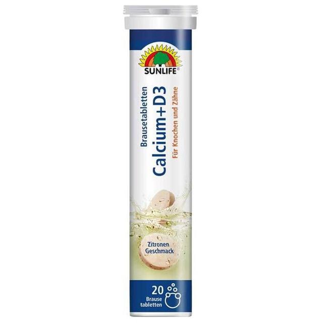 Sunlife Calcium + D3 Brausetabletten, 20 St Brausetabletten product image