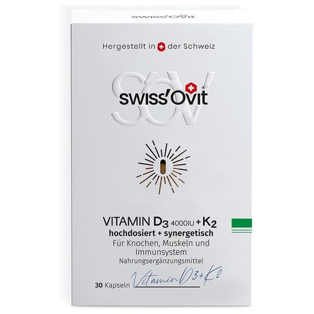 SwissOvit Vitamin D3 4000 I.U. + K2 30 St Kapseln product image