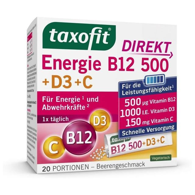 Taxofit Energie B12 500 + D3 + C Direkt Granulat, 20 St Granulat product image