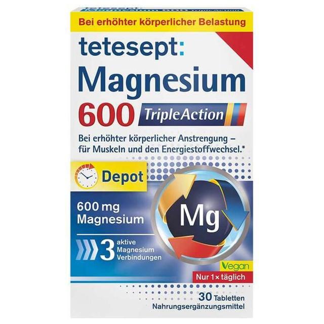 Tetesept Magnesium 600 Triple Action Filmtabletten, 30 St Filmtabletten product image