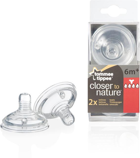 TOMMEE TIPPEE Natural Start napp för tjockt/rysligt bröstmjölk EASI-VENT med steriliseringsfunktion 2 st. 42214277 product image