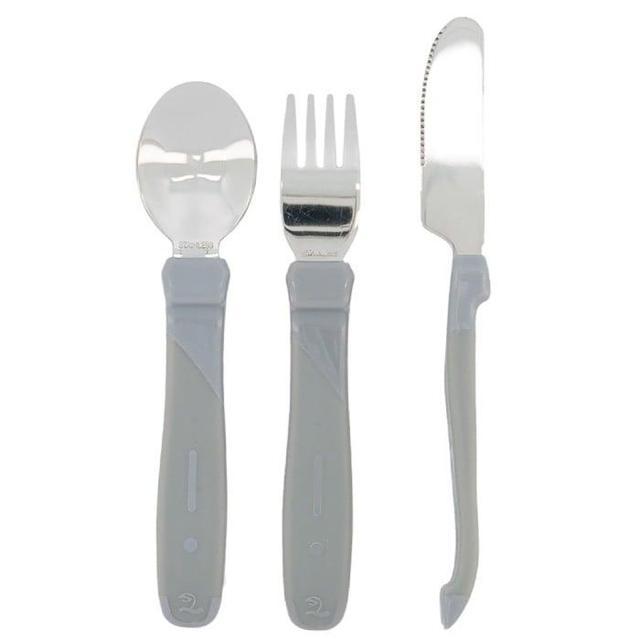 Twistshake Learn Cutlery Stainless Steel 12+m Pastel Grey product image