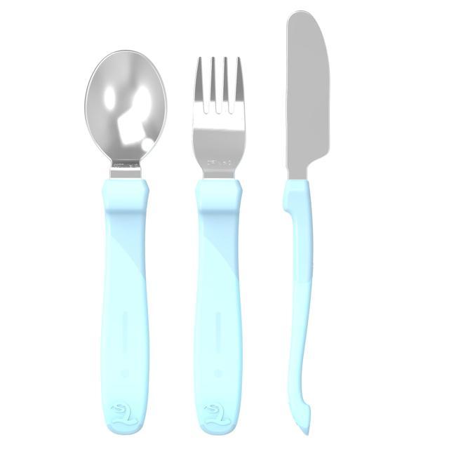 Twistshake Learn Cutlery Stainless Steel 12+m Pastel Light Blue product image