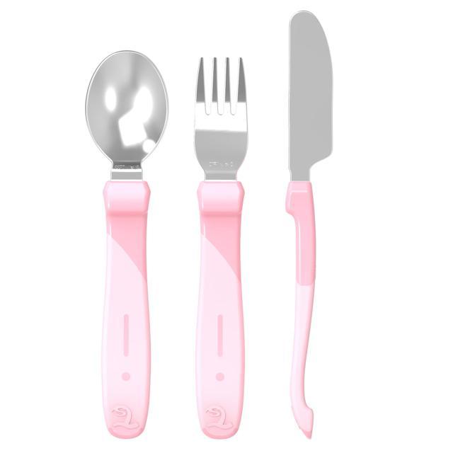 Twistshake Learn Cutlery Stainless Steel 12+m Pastel Light Pink product image