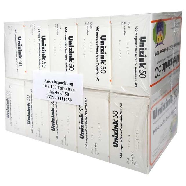 Unizink 50 10X100 St Tabletten magensaftresistent product image