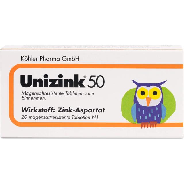 UNIZINK 50 magensaftresistente Tabletten product image