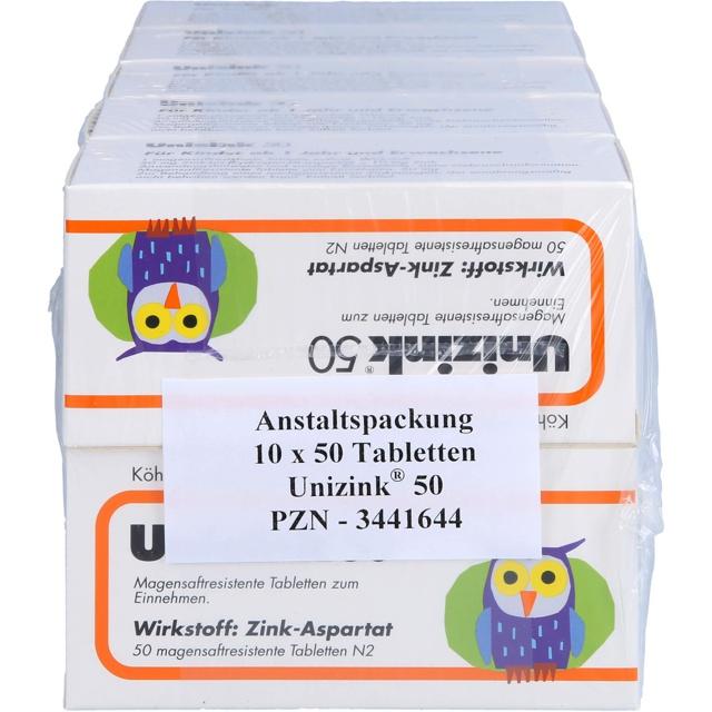 UNIZINK 50 magensaftresistente Tabletten product image