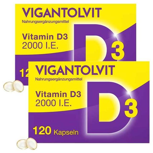 Vigantolvit 2000 I.E. Vitamin D3 Weichkapseln, 2x120 St Weichkapseln product image