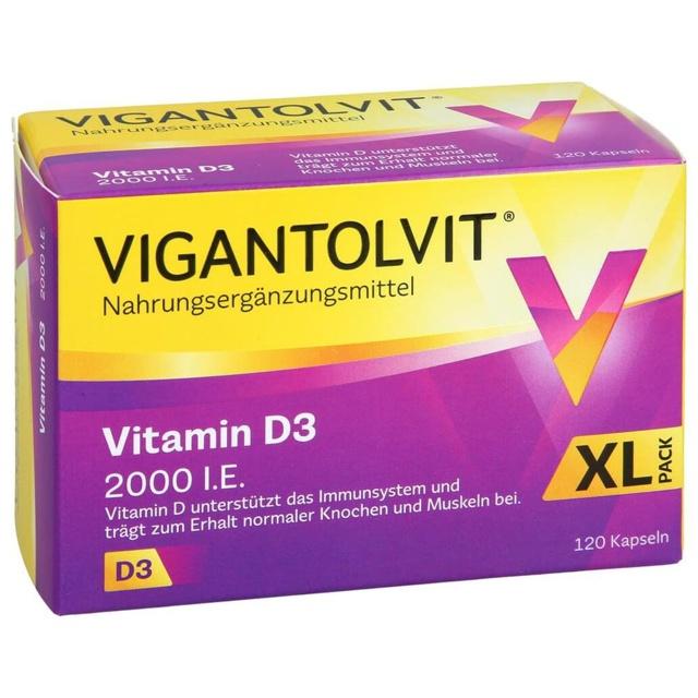 Vitamin D3 VIGANTOLVIT 2000 I.E. Vitamin D3 Weichkapseln product image