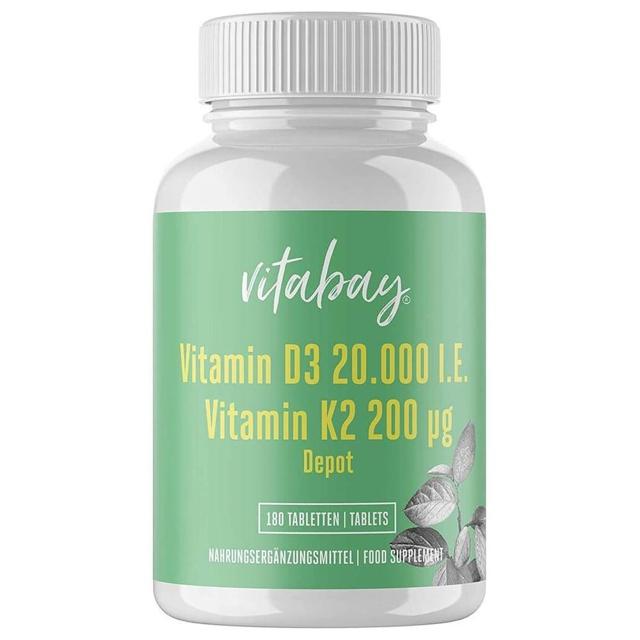 vitabay Vitamin D3 20.000 I.E. + K2 200µg Depot 180 St Tabletten product image