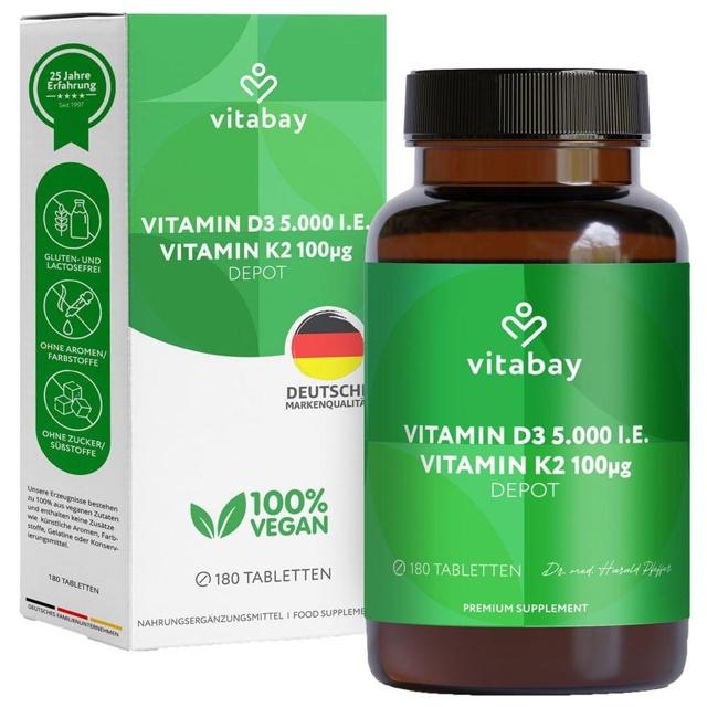 vitabay VITAMIN D3 + VITAMIN K2 180 St Tabletten product image