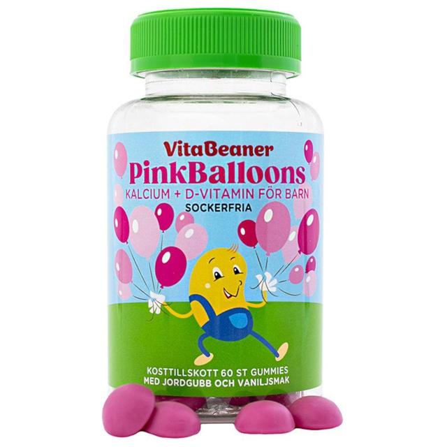 Vitabeaner Pink Balloons Vitamin D3 & Kalcium tuggisar 60st product image