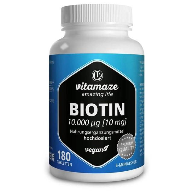 BIOTIN 10 mg hochdosiert vegan Tabletten product image