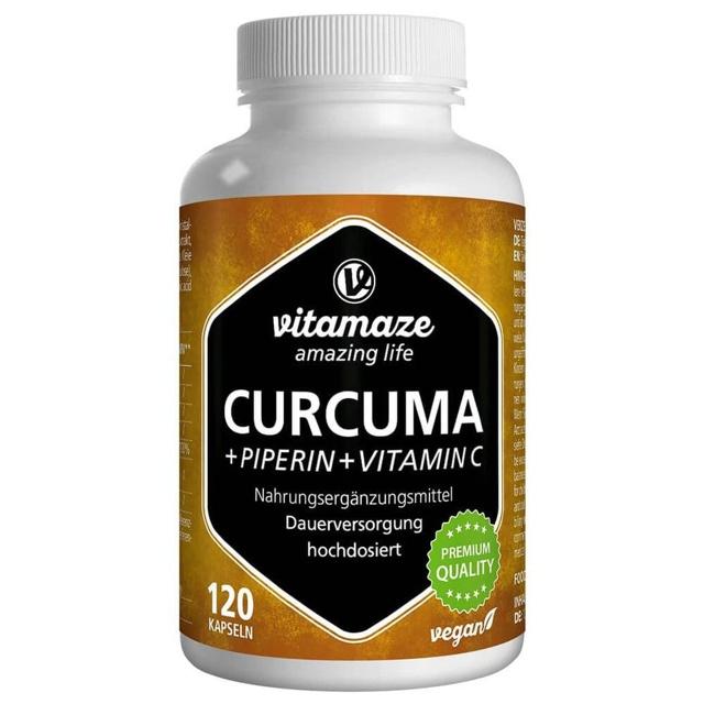 vitamaze CURCUMA + PIPERIN + Vitamin C 120 St Kapseln product image
