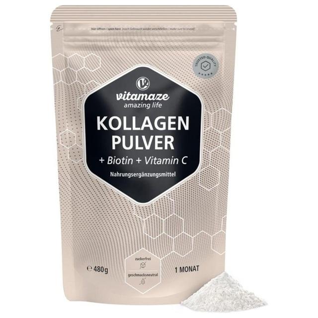 vitamaze KOLLAGEN PULVER + Biotin + Vitamin C 480 g Pulver product image