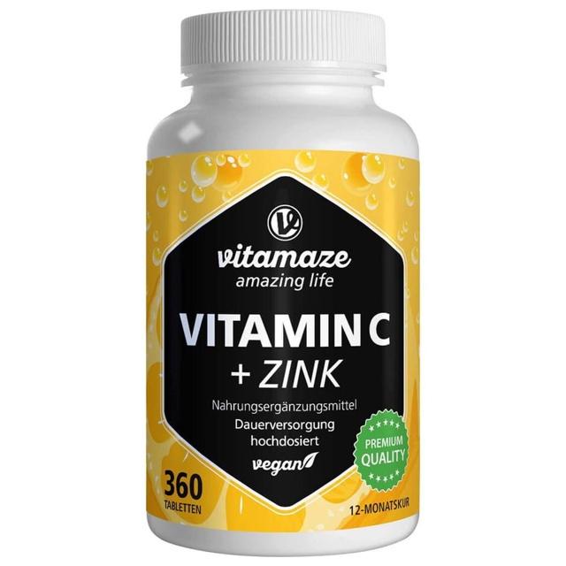 VITAMIN C 1000 mg hochdosiert+Zink vegan Tabletten product image