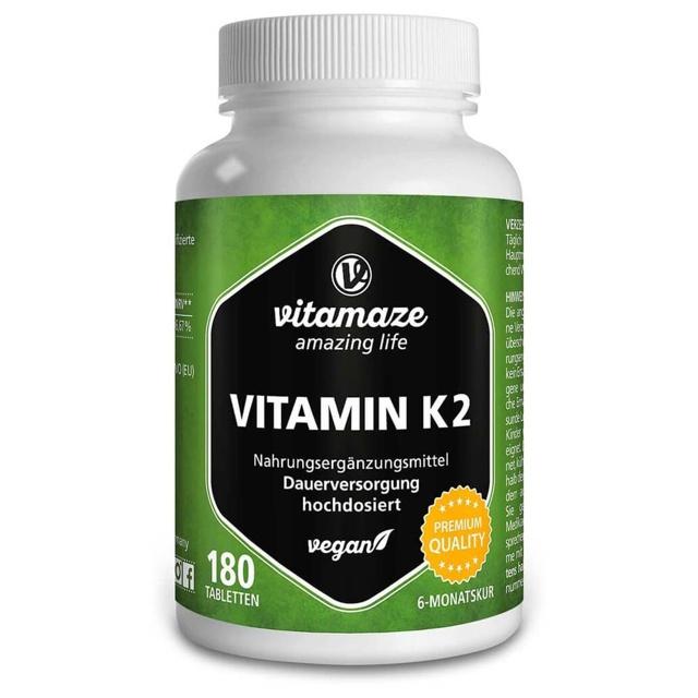 vitamaze VITAMIN K2 200 µg hochdosiert 180 St Tabletten product image