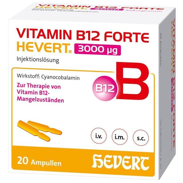 Vitamin B12 Forte Hevert 3000 µg Injektionslösung Ampulle, 20X2 ml Injektionslösung product image