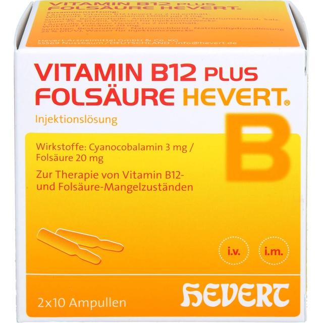 VITAMIN B12 PLUS Folsäure Hevert a 2 ml Ampullen product image