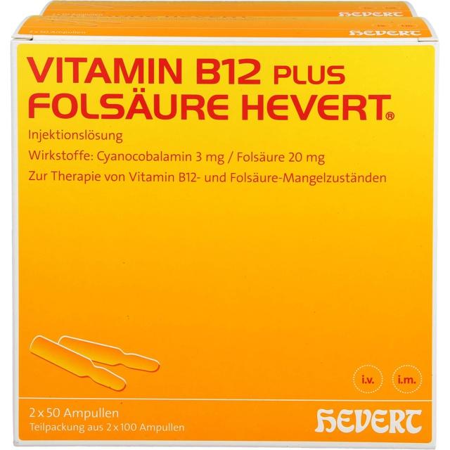 VITAMIN B12 PLUS Folsäure Hevert a 2 ml Ampullen product image