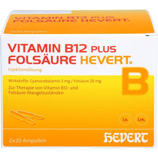 VITAMIN B12 PLUS Folsäure Hevert a 2 ml Ampullen product image