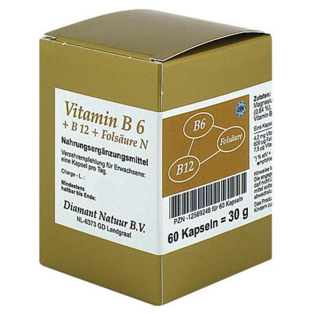 Vitamin B6 + B12 + Folsäure N Kapseln, 60 St Kapseln product image