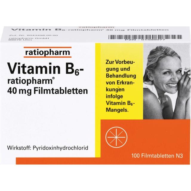 VITAMIN B6-RATIOPHARM 40 mg Filmtabletten product image