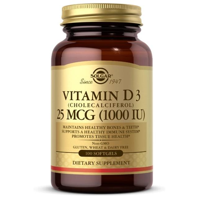 Vitamin D3 25 mcg (1000 IU) 100 Weichkapseln Solgar product image